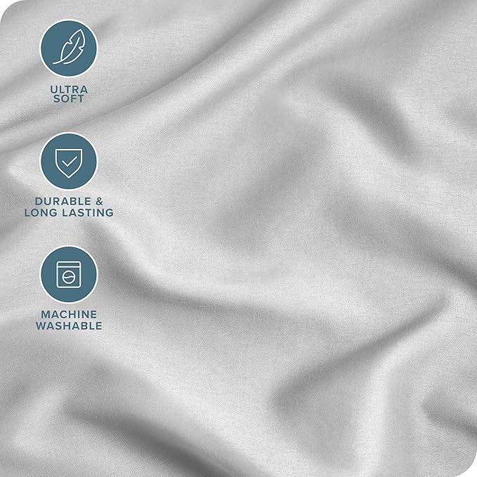 Bare Home Microfiber Body Pillow Cover - Ultra Soft & Cooling - Double Brushed - Envelope Closure - Easy Care (20''x54'' Body Pillow Cover, Cloud Grey)