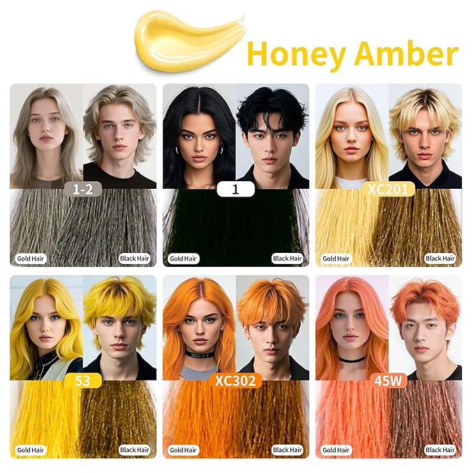 Temporary Hair Color Gel, Yellow Hair Dye Color Gel Washable Natural Instant Hair Color Wax for DIY Hairstyle for Kids Men Women(Color #53)