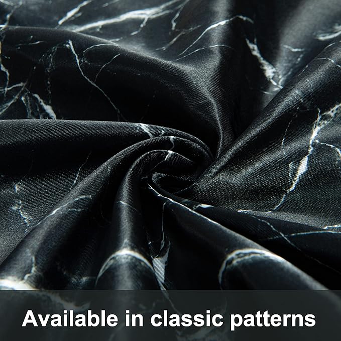NTBAY 2 Pack Satin Standard Pillowcases for Hair and Skin, Luxurious and Silky Marbling Printed Pillow Cases with Envelope Closure, 20x26 Inches, Black