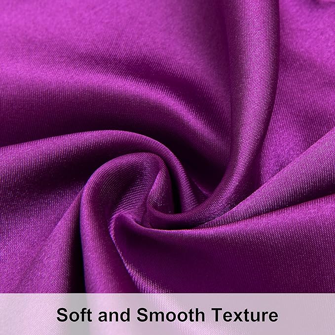 NTBAY 2 Pack Satin King Pillowcases for Hair and Skin, Luxurious and Silky Pillow Cases with Envelope Closure, 20x36 Inches, Purple