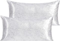 NTBAY 2 Pack Satin King Pillowcases for Hair and Skin, Luxurious and Silky Marbling Printed Pillow Cases with Envelope Closure, 20x36 Inches, White