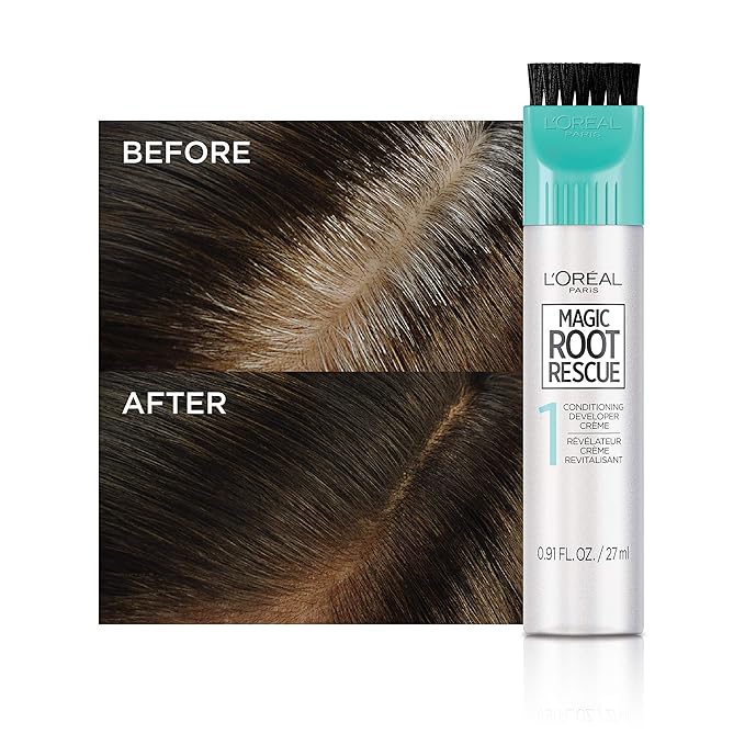 L’Oreal Paris Magic Root Rescue 10 Minute Root Hair Coloring Kit, Permanent Hair Color with Quick Precision Applicator, 100 percent Gray Coverage, 9 Light Blonde, 1 kit (Packaging May Vary)