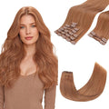 GOO GOO Clip in Hair Extensions Real Human Hair, Remy Human Hair Extensions Clip ins for Women, Natural Human Hair, 22inch 150g 9 Pcs, #330 Cinnamon Terra Copper