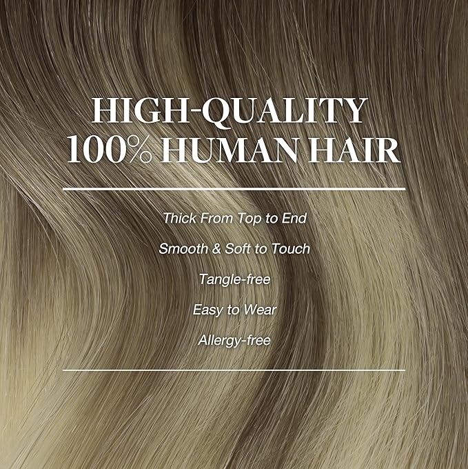 GOO GOO Clip in Hair Extensions Real Human Hair, Remy Human Hair Extensions Clip ins for Women, Natural Human Hair, 22inch 120g 7Pcs, 9/60 Balayage Ash Brown to Platinum Blonde