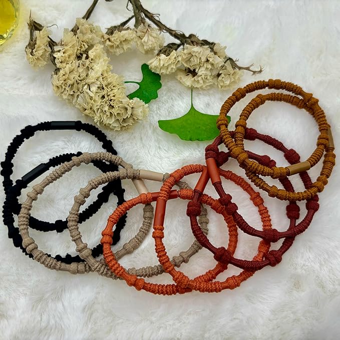 Hair Ties for Thick & Thin Hair, Elastic Hair Bands for Women Sleep, Sports, Ponytail Holder No Damage| Boho Bracelets Hair Accessories-24 pcs