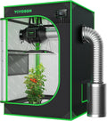 VIVOSUN S223 2x2 Grow Tent, 24"x24"x36" High Reflective Mylar with Observation Window and Floor Tray for Hydroponics Indoor Plant for VS1000