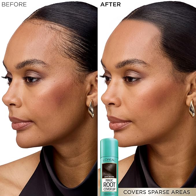 L'Oreal Paris Magic Root Cover Up Gray Concealer Spray Black 2 oz.(Packaging May Vary)