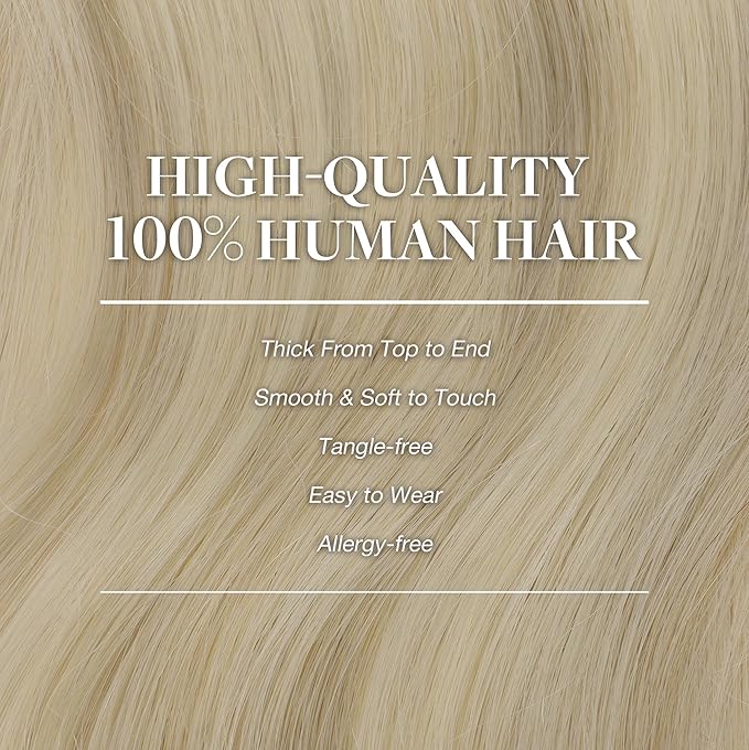 GOO GOO Clip in Hair Extensions Real Human Hair, Remy Human Hair Extensions Clip ins for Women, Natural Human Hair, 12inch 85g 7Pcs, #17A/60A Ash Blonde Highlighted Platinum Blonde