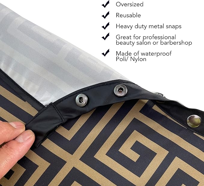 Allegro Combs Cutting Capes Adjustable 46X60 In. One-Size-Fits-All Stainless Steel Snap Buttons