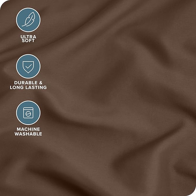 Bare Home Microfiber King Size Pillowcases - 4 Pack, Cocoa, 20x40
