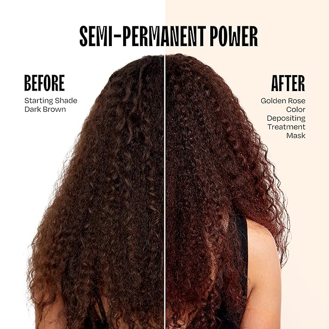 Overtone Semi Permanent Hair Color Conditioner, Rose Gold for Brown is Golden Rose, 8 oz, Nourishing, Damage-Free, Color Depositing Mask for All Hair Types with Shea Butter & Coconut Oil, Vegan