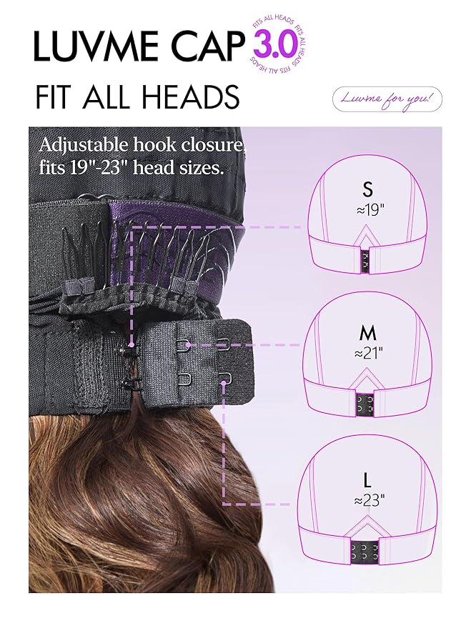 LUVME HAIR 7x6 HD Lace All-Day Comfort Wig with Bangs 200% Density Hair Lace Wigs Ombre Blonde Highlight Loose Body Wave Lace Front Wigs Human Hair Pre Cut Plucked Glueless 22 Inches