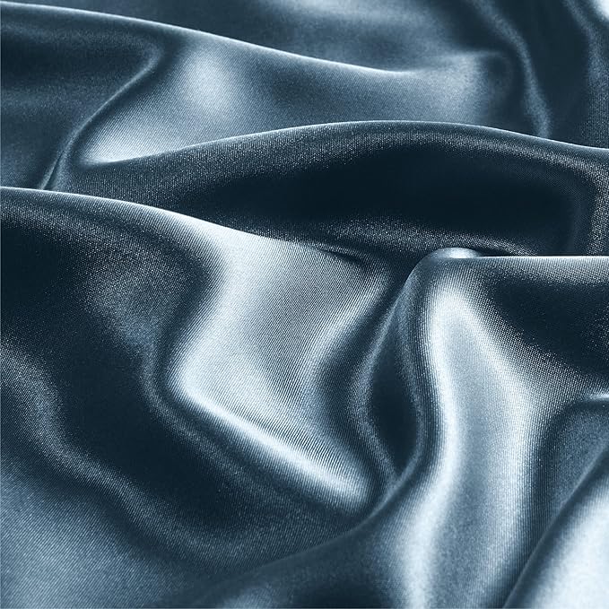 BEDELITE Satin Body Pillow Cover, Super Soft and Cooling Body Pillow Pillowcase for Hair and Skin, Breathable Silky Full Long Pillowcase Cover(20"x54", Bluesteel)
