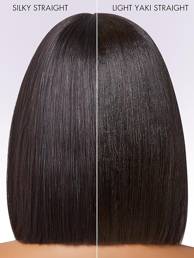 LUVME HAIR 10" Light Yaki Glueless Bob Wigs Human Hair Pre Plucked, 5x5 HD Lace Closure Wigs Human Hair 180 Density, Ready to Go Wig with Bleached Knots & Pre Cut Lace