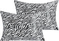 NTBAY 2 Pack Satin Standard Pillowcases for Hair and Skin, Luxurious and Silky Zebra Printed Pillow Cases with Envelope Closure, 20x26 Inches, Black and White