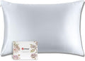 J JIMOO 100% Pure Mulberry Silk Pillowcase for Hair and Skin, Both Sides 19 Momme Pure Natural Silk Pillowcases Soft Breathable Standard 20''×26'', Silver Grey 1 Pack
