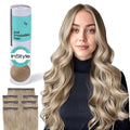 Irresistible Me Real Human Hair Extensions Clip Ins – 100% Human Hair Clip In Extensions for Length & Volume – Invisible Extension – Heat Resistant & Dyeable – Ash Blonde, 24 Inches