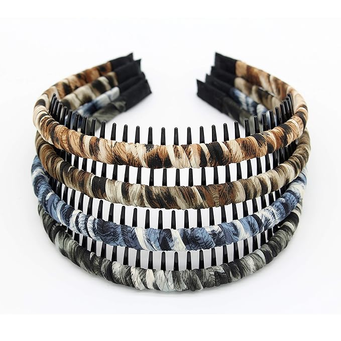 Fashion Comfy Headbands - Short Hair Bands (Teeth Comb,Hoop) - Not Easy To Break (4 Colors)