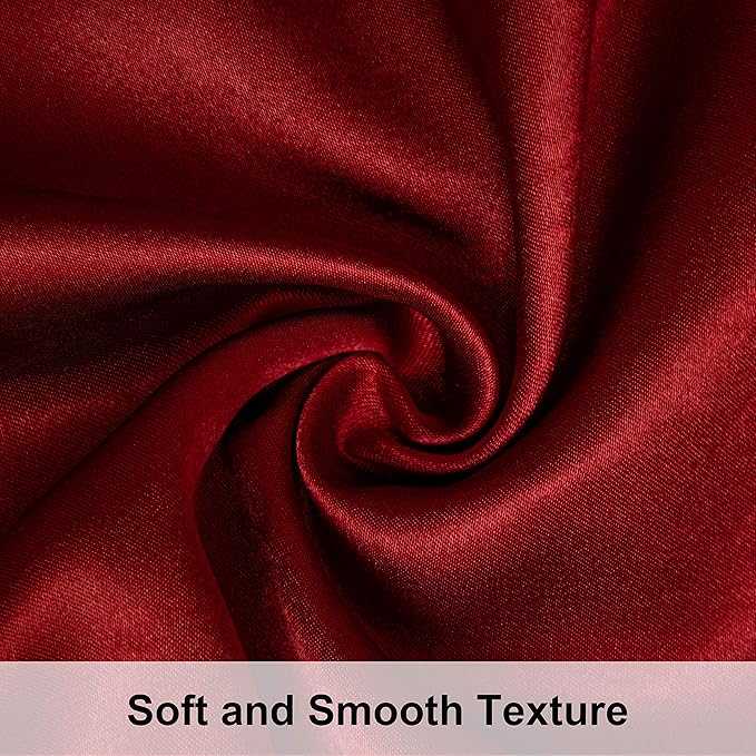 NTBAY 2 Pack Satin Queen Pillowcases for Hair and Skin, Luxurious and Silky Pillow Cases with Envelope Closure, 20x30 Inches, Wine Red