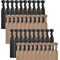 79style Women's Hair Accessories - 100pcs Fabric Ribbon Ties, Knotted Ponytail Holders in Brown & Black, No Break, No Damage, Soft & Flat for Yoga