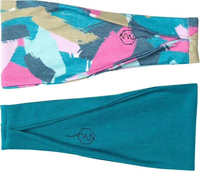 Maven Thread 4" Wide Workout Headbands for Women (2 Pack) – Non-Slip Sweatbands for Gym, Running & Yoga