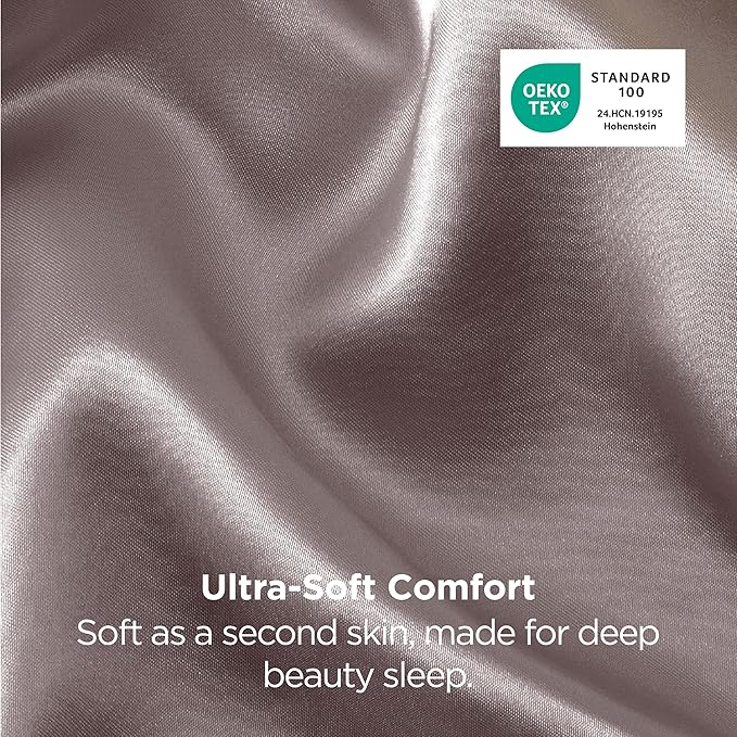 Bedsure Satin Pillowcases, Similar to Silk Pillow Cases Queen Size Set of 2, Pillow Case for Sleeping Women with Envelope Closure, Gifts for Women Men, Dusty Rose, 20x30 Inches, 2pcs