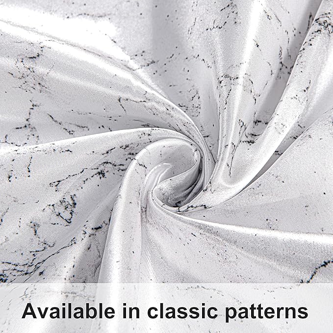 NTBAY 2 Pack Satin King Pillowcases for Hair and Skin, Luxurious and Silky Marbling Printed Pillow Cases with Envelope Closure, 20x36 Inches, White