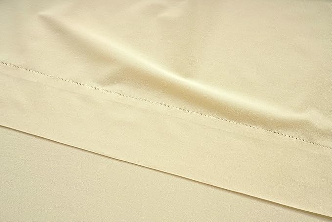 LANE LINEN 100% Organic Cotton Pillow Cases Set of 2 - Standard Size - Soft Pillow Cases - Vanilla