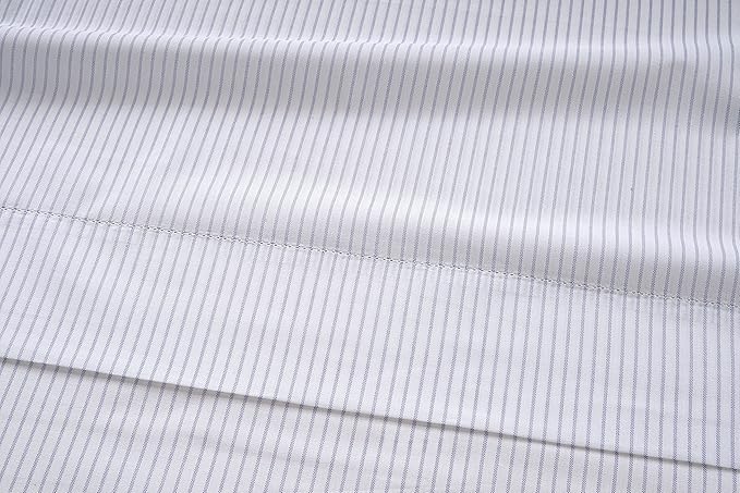 Lane Linen 100% Organic Cotton Pillow Cases Standard Size Set of 2 (20"x26") - Cotton Pillowcases Standard Size - Soft Pillow Cases Set of 2 - Standard Pillowcase Pack of 2 - Ticking Stripe Cobalt