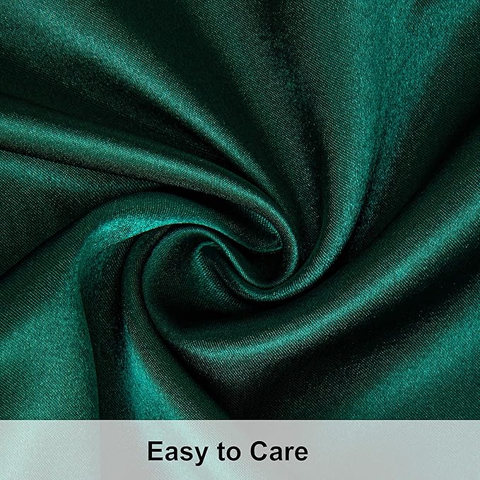 NTBAY 2 Pack Satin King Pillowcases for Hair and Skin, Luxurious and Silky Pillow Cases with Envelope Closure, 20x36 Inches, Dark Green